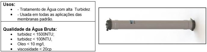Membrana Para Alta Turbidez e Óleo Membrana Para Alta Turbidez e Óleo