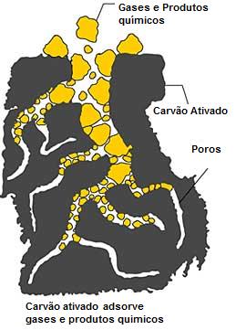 Carvão Ativado Adsorve Gases e Produtos Químicos