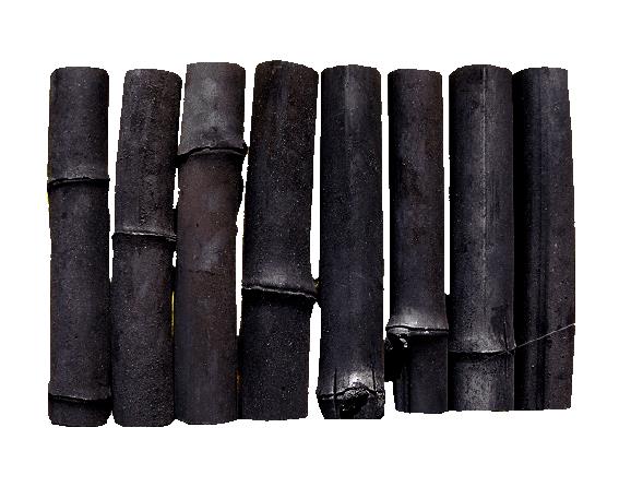 Carvão ativado de bambu - pode ser usado como transportador de catalisador, remoção de contaminantes, purificação de ar, remoção de cor e odor, tratamento de agua, etc.