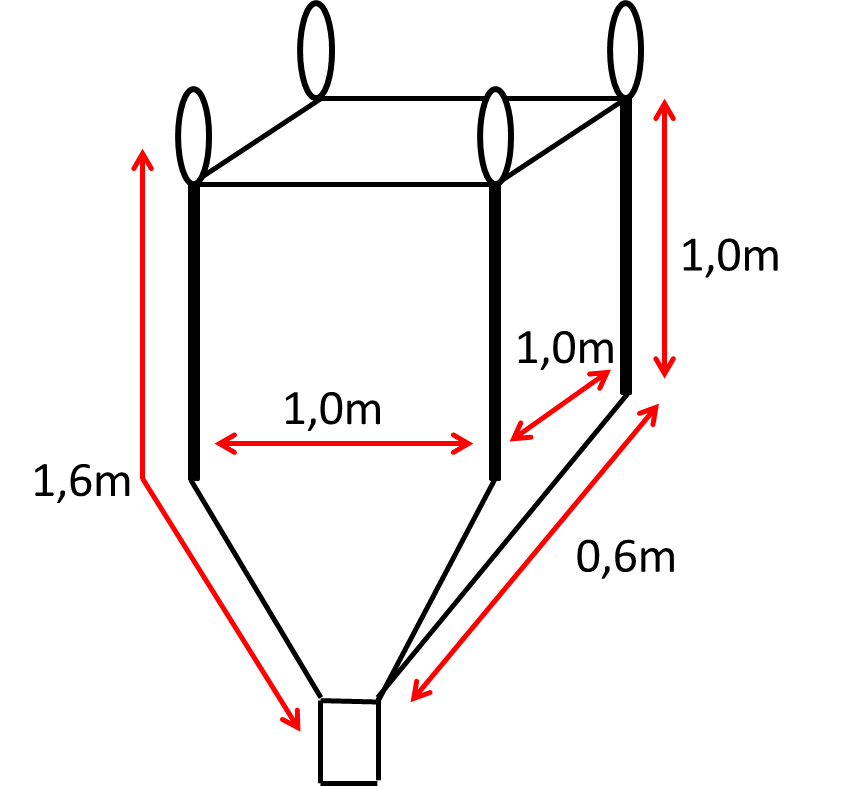 Desenho técnico de Bag Geotêxtil reutilizável